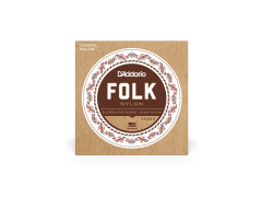 Набор струн D'ADDARIO EJ32 FOLK NYLON Ball End Silver Wound / Black Treble